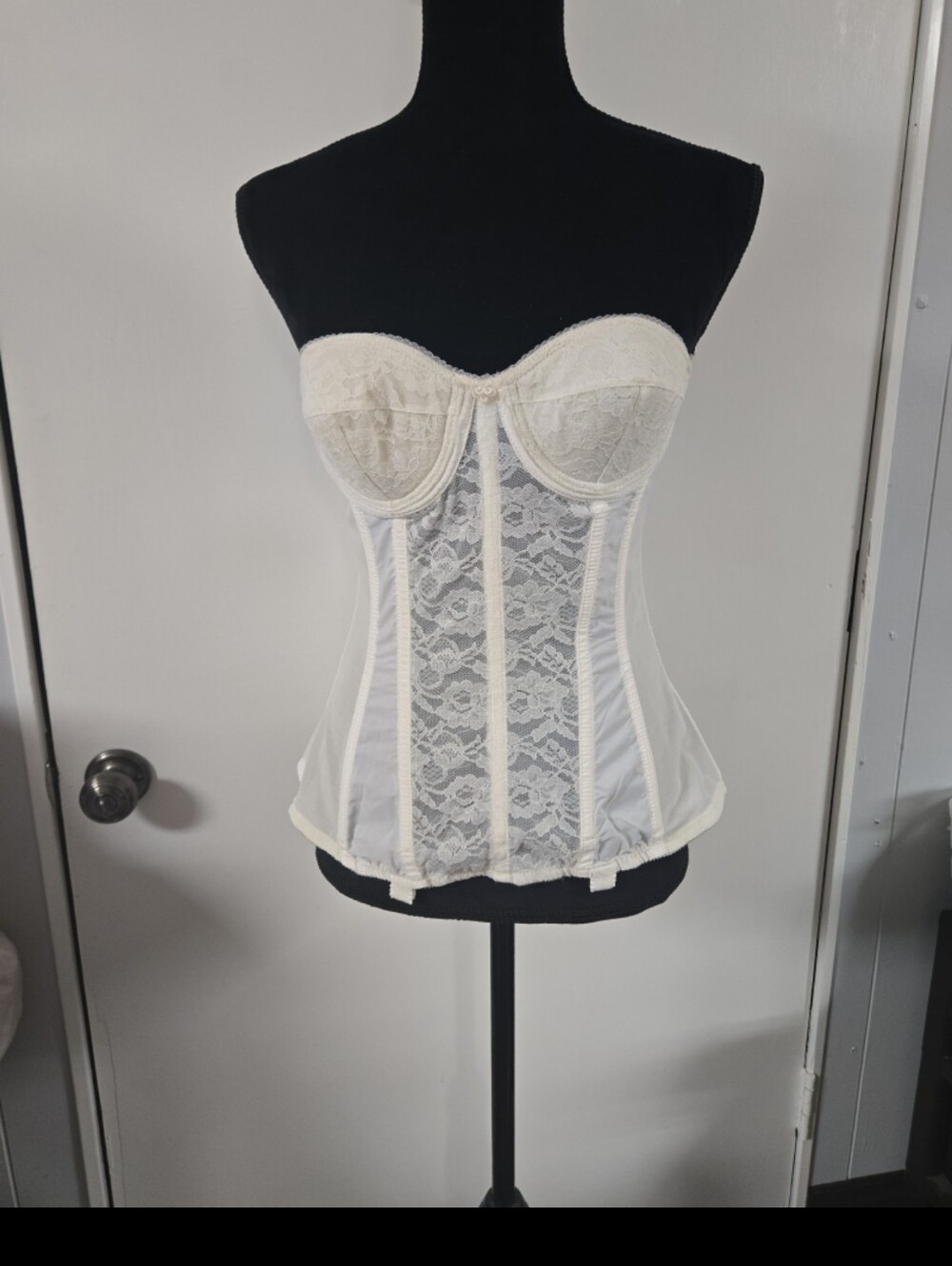 VINTAGE UNION MADE GODDESS CORSET /BRA SZ 34A BONED LACE waist training